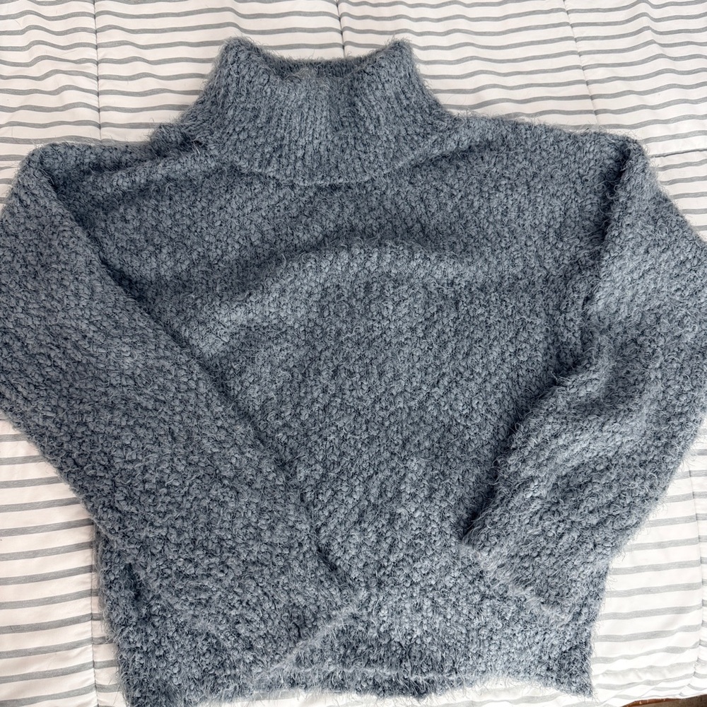 Fashion Nova Textured Gray Turtleneck Sweater